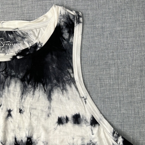 Black & White Tie Dye Crop Athletic Tank Top by Jessica Simpson The Warm Up XL - Picture 3 of 5